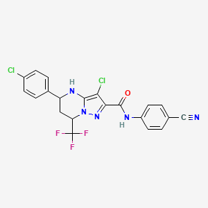 3-chloro-5-(4-chlorophenyl)-N-(4-cyanophenyl)-7-(trifluoromethyl)-4,5,6,7-tetrahydropyrazolo[1,5-a]pyrimidine-2-carboxamide