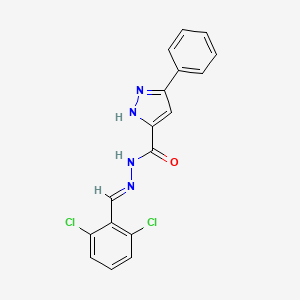 molecular formula C17H12Cl2N4O B11665816 N'-[(E)-(2,6-dichlorophenyl)methylidene]-3-phenyl-1H-pyrazole-5-carbohydrazide 