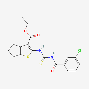 ethyl 2-({[(3-chlorophenyl)carbonyl]carbamothioyl}amino)-5,6-dihydro-4H-cyclopenta[b]thiophene-3-carboxylate