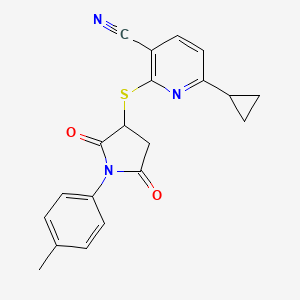 6-Cyclopropyl-2-{[1-(4-methylphenyl)-2,5-dioxopyrrolidin-3-yl]sulfanyl}pyridine-3-carbonitrile