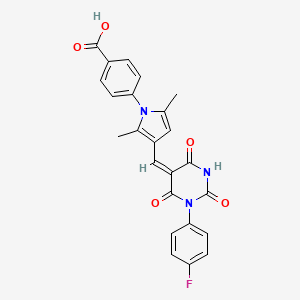 4-[3-[(E)-[1-(4-fluorophenyl)-2,4,6-trioxo-1,3-diazinan-5-ylidene]methyl]-2,5-dimethylpyrrol-1-yl]benzoic acid