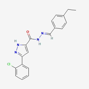 molecular formula C19H17ClN4O B11665875 3-(2-chlorophenyl)-N'-[(E)-(4-ethylphenyl)methylidene]-1H-pyrazole-5-carbohydrazide 