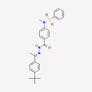 molecular formula C26H29N3O3S B11665894 N-[4-({(2E)-2-[1-(4-tert-butylphenyl)ethylidene]hydrazinyl}carbonyl)phenyl]-N-methylbenzenesulfonamide 