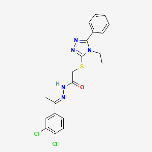 N'-[(1E)-1-(3,4-dichlorophenyl)ethylidene]-2-[(4-ethyl-5-phenyl-4H-1,2,4-triazol-3-yl)sulfanyl]acetohydrazide