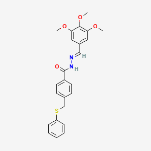 molecular formula C24H24N2O4S B11665955 4-[(phenylsulfanyl)methyl]-N'-[(E)-(3,4,5-trimethoxyphenyl)methylidene]benzohydrazide 