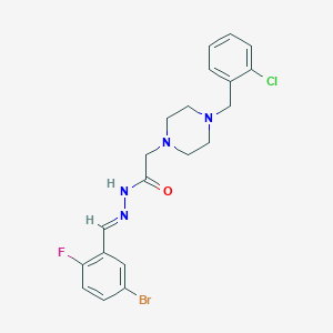 molecular formula C20H21BrClFN4O B11665981 N'-[(E)-(5-bromo-2-fluorophenyl)methylidene]-2-[4-(2-chlorobenzyl)piperazin-1-yl]acetohydrazide 