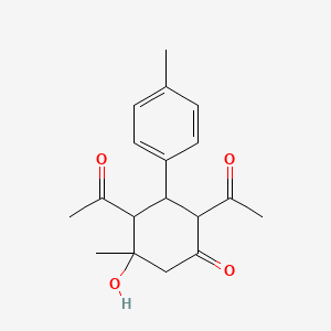 Cyclohexanone, 2,4-diacetyl-5-hydroxy-5-methyl-3-(4-methylphenyl)-