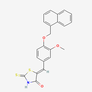 molecular formula C22H17NO3S2 B11666029 (5Z)-5-[3-methoxy-4-(naphthalen-1-ylmethoxy)benzylidene]-2-thioxo-1,3-thiazolidin-4-one 