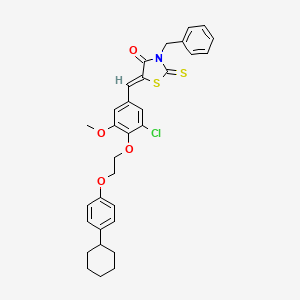 (5Z)-3-benzyl-5-{3-chloro-4-[2-(4-cyclohexylphenoxy)ethoxy]-5-methoxybenzylidene}-2-thioxo-1,3-thiazolidin-4-one