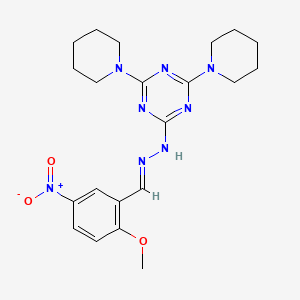 2-Methoxy-5-nitrobenzaldehyde (4,6-dipiperidin-1-yl-1,3,5-triazin-2-yl)hydrazone