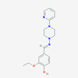 2-ethoxy-4-((E)-{[4-(2-pyridinyl)-1-piperazinyl]imino}methyl)phenol