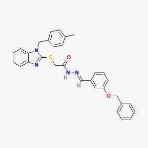 N'-{(E)-[3-(benzyloxy)phenyl]methylidene}-2-{[1-(4-methylbenzyl)-1H-benzimidazol-2-yl]sulfanyl}acetohydrazide