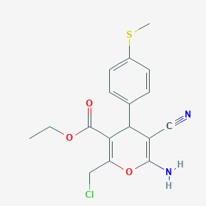 ethyl 6-amino-2-(chloromethyl)-5-cyano-4-[4-(methylsulfanyl)phenyl]-4H-pyran-3-carboxylate