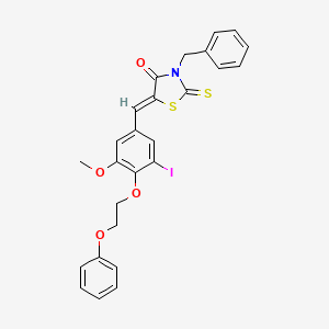 (5Z)-3-benzyl-5-[3-iodo-5-methoxy-4-(2-phenoxyethoxy)benzylidene]-2-thioxo-1,3-thiazolidin-4-one