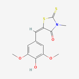 (5E)-5-[(4-hydroxy-3,5-dimethoxyphenyl)methylidene]-3-methyl-2-sulfanylidene-1,3-thiazolidin-4-one