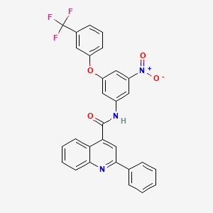 molecular formula C29H18F3N3O4 B11666149 N-{3-nitro-5-[3-(trifluoromethyl)phenoxy]phenyl}-2-phenylquinoline-4-carboxamide 