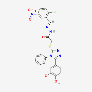 N'-[(E)-(2-chloro-5-nitrophenyl)methylidene]-2-{[5-(3,4-dimethoxyphenyl)-4-phenyl-4H-1,2,4-triazol-3-yl]sulfanyl}acetohydrazide