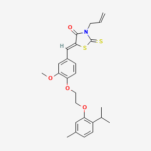 (5Z)-5-(3-methoxy-4-{2-[5-methyl-2-(propan-2-yl)phenoxy]ethoxy}benzylidene)-3-(prop-2-en-1-yl)-2-thioxo-1,3-thiazolidin-4-one