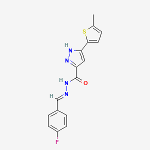 N'-[(E)-(4-fluorophenyl)methylidene]-3-(5-methylthiophen-2-yl)-1H-pyrazole-5-carbohydrazide