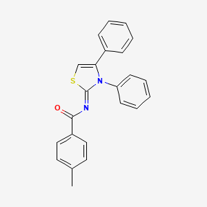 molecular formula C23H18N2OS B11666201 N-[(2Z)-3,4-diphenyl-1,3-thiazol-2(3H)-ylidene]-4-methylbenzamide 