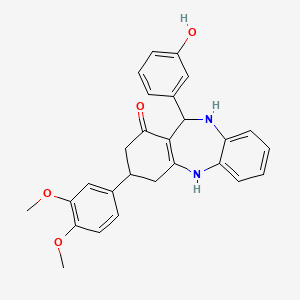 3-(3,4-dimethoxyphenyl)-11-(3-hydroxyphenyl)-2,3,4,5,10,11-hexahydro-1H-dibenzo[b,e][1,4]diazepin-1-one