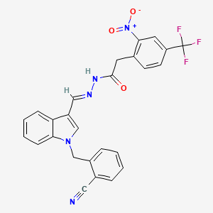 N'-{(E)-[1-(2-cyanobenzyl)-1H-indol-3-yl]methylidene}-2-[2-nitro-4-(trifluoromethyl)phenyl]acetohydrazide