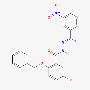 molecular formula C21H16BrN3O4 B11666271 2-(Benzyloxy)-5-bromo-N'-(3-nitrobenzylidene)benzohydrazide 