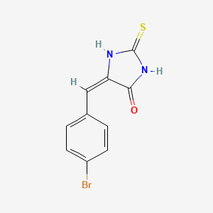 molecular formula C10H7BrN2OS B11666278 (5E)-5-[(4-bromophenyl)methylidene]-2-sulfanylideneimidazolidin-4-one 