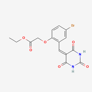 ethyl {4-bromo-2-[(2,4,6-trioxotetrahydropyrimidin-5(2H)-ylidene)methyl]phenoxy}acetate