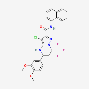 3-chloro-5-(3,4-dimethoxyphenyl)-N-(naphthalen-1-yl)-7-(trifluoromethyl)-4,5,6,7-tetrahydropyrazolo[1,5-a]pyrimidine-2-carboxamide