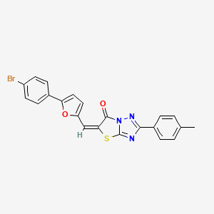 (5E)-5-{[5-(4-bromophenyl)-2-furyl]methylene}-2-(4-methylphenyl)[1,3]thiazolo[3,2-b][1,2,4]triazol-6(5H)-one