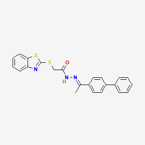 molecular formula C23H19N3OS2 B11666332 2-(1,3-benzothiazol-2-ylsulfanyl)-N'-[(1E)-1-(biphenyl-4-yl)ethylidene]acetohydrazide 