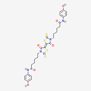 N-(4-hydroxyphenyl)-6-[(5E)-5-(3-{6-[(4-hydroxyphenyl)amino]-6-oxohexyl}-4-oxo-2-thioxo-1,3-thiazolidin-5-ylidene)-4-oxo-2-thioxo-1,3-thiazolidin-3-yl]hexanamide