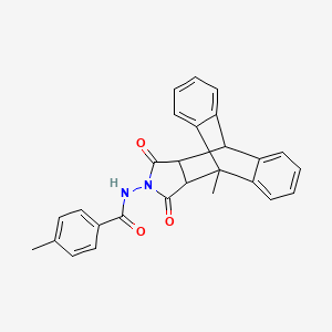 4-methyl-N-(1-methyl-16,18-dioxo-17-azapentacyclo[6.6.5.0~2,7~.0~9,14~.0~15,19~]nonadeca-2,4,6,9,11,13-hexaen-17-yl)benzamide (non-preferred name)