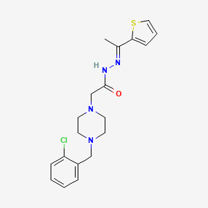 molecular formula C19H23ClN4OS B11666377 2-[4-(2-chlorobenzyl)-1-piperazinyl]-N'-[(E)-1-(2-thienyl)ethylidene]acetohydrazide 