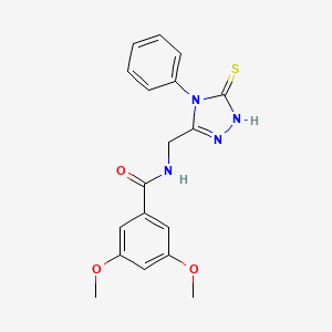 3,5-dimethoxy-N-[(4-phenyl-5-thioxo-4,5-dihydro-1H-1,2,4-triazol-3-yl)methyl]benzamide