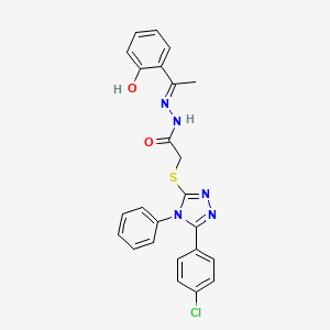 2-{[5-(4-chlorophenyl)-4-phenyl-4H-1,2,4-triazol-3-yl]sulfanyl}-N'-[(1E)-1-(2-hydroxyphenyl)ethylidene]acetohydrazide