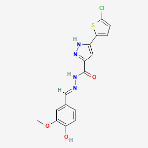 3-(5-chlorothiophen-2-yl)-N'-[(E)-(4-hydroxy-3-methoxyphenyl)methylidene]-1H-pyrazole-5-carbohydrazide