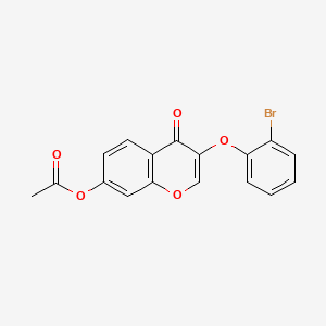 molecular formula C17H11BrO5 B11666418 3-(2-bromophenoxy)-4-oxo-4H-chromen-7-yl acetate 