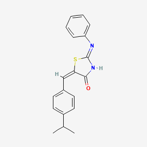 molecular formula C19H18N2OS B11666428 (5E)-2-(phenylamino)-5-[4-(propan-2-yl)benzylidene]-1,3-thiazol-4(5H)-one 