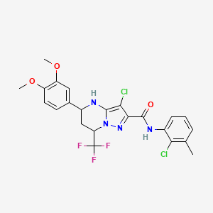 3-chloro-N-(2-chloro-3-methylphenyl)-5-(3,4-dimethoxyphenyl)-7-(trifluoromethyl)-4,5,6,7-tetrahydropyrazolo[1,5-a]pyrimidine-2-carboxamide