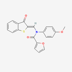 molecular formula C21H15NO4S B11666467 N-(4-methoxyphenyl)-N-[(Z)-(3-oxo-1-benzothiophen-2(3H)-ylidene)methyl]furan-2-carboxamide 