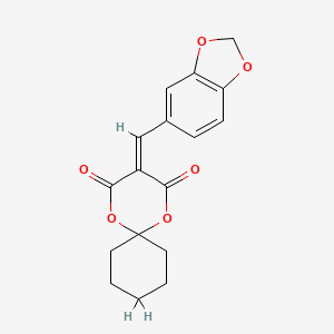 molecular formula C17H16O6 B11666482 3-(1,3-Benzodioxol-5-ylmethylidene)-1,5-dioxaspiro[5.5]undecane-2,4-dione 