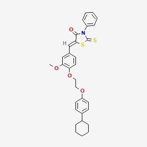 (5Z)-5-{4-[2-(4-cyclohexylphenoxy)ethoxy]-3-methoxybenzylidene}-3-phenyl-2-thioxo-1,3-thiazolidin-4-one