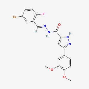 N'-(5-BR-2-F-Benzylidene)-3-(3,4-dimethoxyphenyl)-1H-pyrazole-5-carbohydrazide