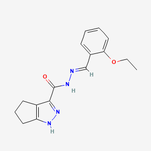 molecular formula C16H18N4O2 B11666526 N'-[(E)-(2-ethoxyphenyl)methylidene]-1,4,5,6-tetrahydrocyclopenta[c]pyrazole-3-carbohydrazide 