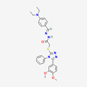 N'-{(E)-[4-(diethylamino)phenyl]methylidene}-2-{[5-(3,4-dimethoxyphenyl)-4-phenyl-4H-1,2,4-triazol-3-yl]sulfanyl}acetohydrazide