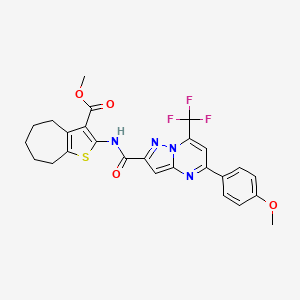 methyl 2-({[5-(4-methoxyphenyl)-7-(trifluoromethyl)pyrazolo[1,5-a]pyrimidin-2-yl]carbonyl}amino)-5,6,7,8-tetrahydro-4H-cyclohepta[b]thiophene-3-carboxylate