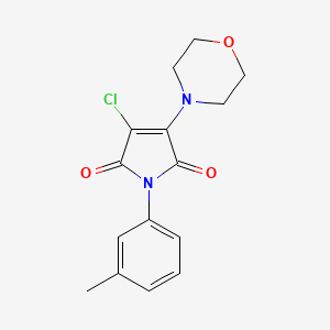 molecular formula C15H15ClN2O3 B11666560 3-Chloro-4-morpholin-4-yl-1-m-tolyl-pyrrole-2,5-dione 