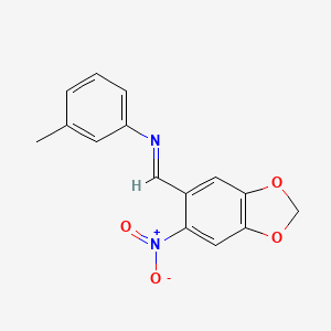 (3-Methylphenyl)[(6-nitro-1,3-benzodioxol-5-yl)methylene]amine